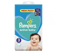 PAMPERS Active Baby Couches jetables 3 (6-10 kg) 152 pcs - MEGA PACK