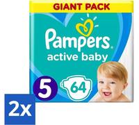 Pampers - Active Baby - Couches - Taille 5 (11-16 kg) - Soft Fit - 64 couches - Pack avantage - 2 pièces