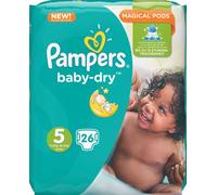 Pampers Active Baby-Dry 81657552, Garçon/Bébé, Couche avec bande, 11 kg, 16 kg, Multicolore, Velcro