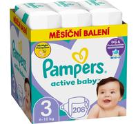 PAMPERS Active Baby taille 3 Midi (208 pièces) - paquet mensuel