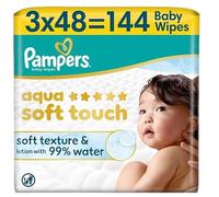 PAMPERS Aqua Soft Touch Lingettes nettoyantes à l'eau 3 x 48 lingettes