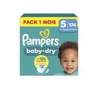 PAMPERS Baby Dry Couches taille 5 / 11 à 16 kg - 174 pièces