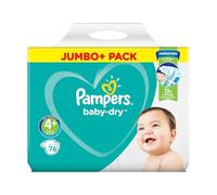 PAMPERS Baby Dry JUMBO+ Lot de 76 tailles 4+ 9-20 kg