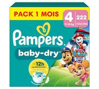 Pampers Baby-Dry La Pat’Patrouille Couches Taille 4 x222 Pack 1 Mois