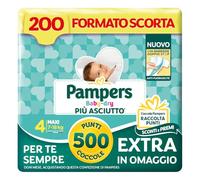 Pampers Baby Dry Maxi, taille 4 (7-18 kg), 200 couches avec 500 points de câlins supplémentaires offerts