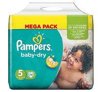 Pampers Baby Dry Mega Pack de 74 Couches Taille 5 Junior 11-25 kg