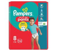 Pampers Baby-Dry Nappy Pants Taille 8, 22 Nappies, 19 kg+, Essential Pack