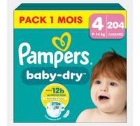 Pampers Baby-Dry Pack 1 Mois, Taille 4, 204 couches