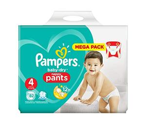 Pampers Baby Dry Pants Couche-Culotte Taille 4 9-15 kg Méga Pack x 82 Pièces