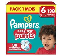 Pampers Couches culottes Baby-Dry Pants taille 6 extra large 14-19 kg pack mensuel 1x138 pièces