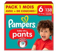 Pampers Couches culottes Baby-Dry Pants taille 6 extra large 14-19 kg pack mensuel 1x138 pièces