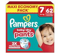 Pampers Baby Dry Pants Taille 7, 62 Couches-Culottes, 15kg+, Maintien 360° Pour Aider À Éviter Les Bâillements et Les Fuites