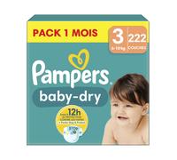 Pampers Couches Baby-Dry Taille 3 (6–10 kg) – 222 couches