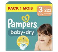 Couches Pampers Baby-Dry Taille 3 - 222 Couches - 6kg À 10kg Multicolore