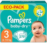 PAMPERS BABY-DRY TAILLE 3 270 COUCHES (6-10 KG)