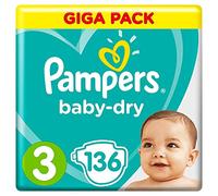 Pampers Baby-Dry Taille 3, 136 Couches