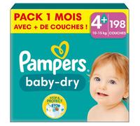 Pampers Baby-Dry, Taille 4+, 198 couches