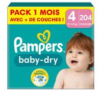 Pampers Baby-Dry, Taille 4, 204 couches