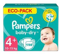 PAMPERS BABY-DRY TAILLE 4 PLUS 198 COUCHES (10-15 KG)