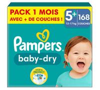 Pampers Baby-Dry, Taille 5+, 168 couches
