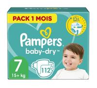 Pampers Baby-Dry Taille 7, 112 Couches - Pack 1 Mois