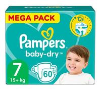 PAMPERS BABY-DRY TAILLE 7 60 COUCHES