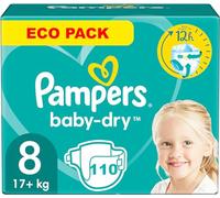 PAMPERS BABY DRY TAILLE 8 110 COUCHES + 17 KG
