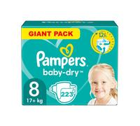 PAMPERS BABY DRY TAILLE 8 223 COUCHES + 17KG