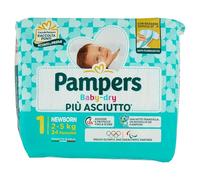 Pampers Babydry Taille 1 Newborn 2-5 kg • Contenu : 24 couches