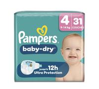 Pampers Couches Baby-Dry taille 4 (9-14 kg) - 31 pièces