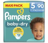 Pampers Couches Bebe Baby-Dry 11-16 kg Taille 5 - Le pack de 90