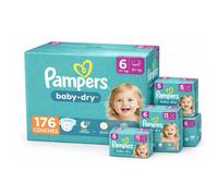 PAMPERS COUCHES BÉBÉ BABY-DRY TAILLE 6, 176 COUCHES (13-18kg)