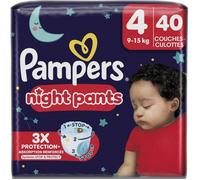 PAMPERS Couches Culottes Bébé Night Pants T4 9-15Kg 40 couches culottes