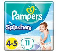 Pampers Couches-Culottes de Bain Jetables Splashers Taille 4-5 9-15 kg pour Protection Optimale dans l'Eau, 11 Pièces