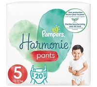 Pampers Couches-Culottes Taille 5 (12-17 kg), Harmonie, 80 Couches-Culottes (Lot de 4 x 20), 0% de compromis, 100% d'absorption, Ingrédients d'origine végétale, Hypoallergéniques