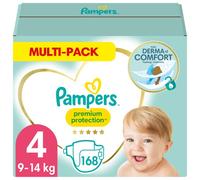 Pampers Premium Protection New Baby Taille 4 8-16 Kg - 168 Couches - Pack 1 Mois