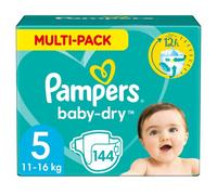 Pampers Couches Baby-Dry Taille 6 (13-18 kg) – 124 Couches – Double-barrière anti-fuites – 12h