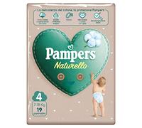 Pampers Eau pure, 19 couches contenant du coton et des matériaux naturels dérivés des plantes, 0% parfum, taille 4 (7-18 kg)