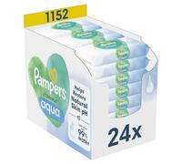 Pampers Harmonie Aqua, 1152 Lingettes pour Bébé (24x48), Sans Plastique, Certifié OEKO-TEX, Protection De La Peau Délicate Avec 99% D’Eau, Aide à restaurer le pH naturel de la peau