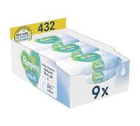Pampers Harmonie Aqua Lingettes Pour Bébé 9 Paquets De 48 Lingettes = 432 Lingettes, Aide à restaurer le pH naturel de la peau, lotion douce avec 99% d’eau
