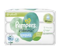 Pampers Harmonie Bébé Lingettes Jetable 3x48 Pièces Premium Coton 0% Plastique