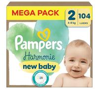 Pampers Harmonie Couches Taille 2, 104 Couches, 4kg-8kg, Protection Douce De La Peau Avec 100% D’Absorption Pampers