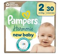 Pampers Harmonie Couches Taille 2, 30 Couches, 4kg-8kg, Protection Douce De La Peau Avec 100% D’Absorption Pampers
