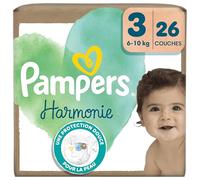 Pampers Harmonie Couches Taille 3, 26 Couches, 6kg-10kg, Protection Douce De La Peau Avec 100% D’Absorption Pampers
