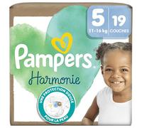 Pampers Harmonie Couches Taille 5, 19 Couches, 11kg-16kg, Protection Douce De La Peau Avec 100% D’Absorption Pampers