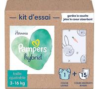 PAMPERS Hybrid Kit de 15 Cœurs Absorbants et 1 Couche Lavable
