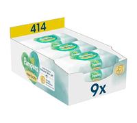 Pampers Harmonie New Baby Lot de 9 paquets de 46 lingettes humides = 414 lingettes humides qui aident à restaurer le pH naturel de la peau