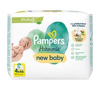 Pampers Harmonie New Baby Wipes Lot de 4 paquets de 184 lingettes humides sans plastique