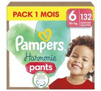 Pampers Harmonie Pants, Taille 6, 132 Couches-Culottes, 15kg+, Maintien Complet 360°, Ingrédients d’origine végétale, Maintenant Avec un Emballage Recyclable en Papier, Pack 1 Mois