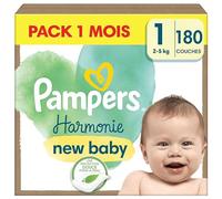 Pampers Harmonie Couches Taille 1, 180 Couches, 2kg - 5kg Pack 1 Mois